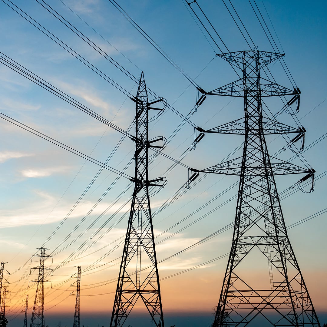 A group of power lines