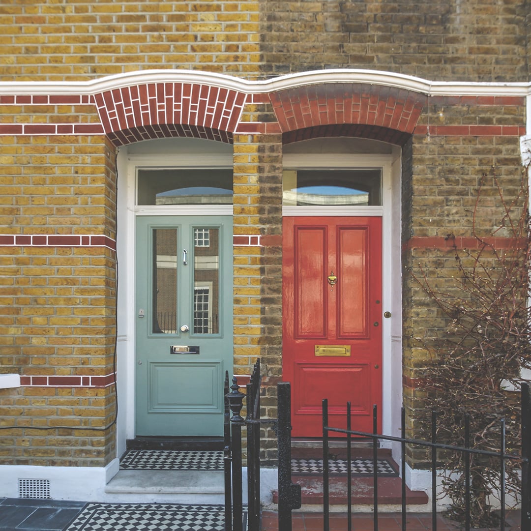 Exterior view of a UK affordable housing residential development