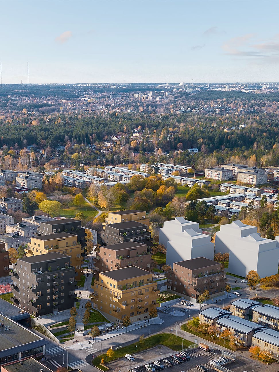 Ariel view of Orminge, Sweden