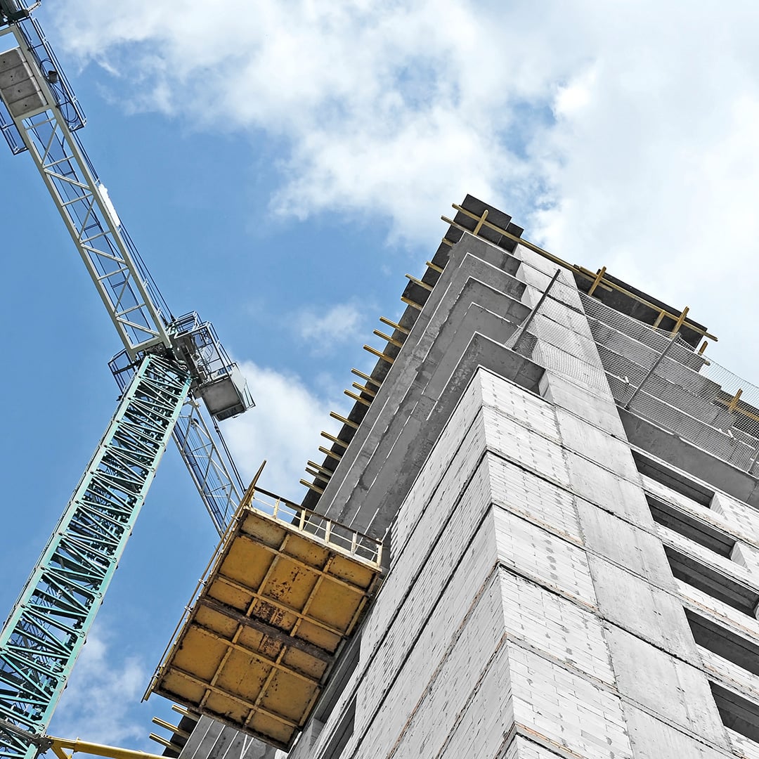 A crane and a building under construction