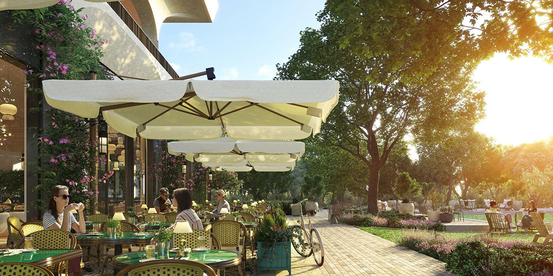 Rendering of retail plaza at Knox Street development