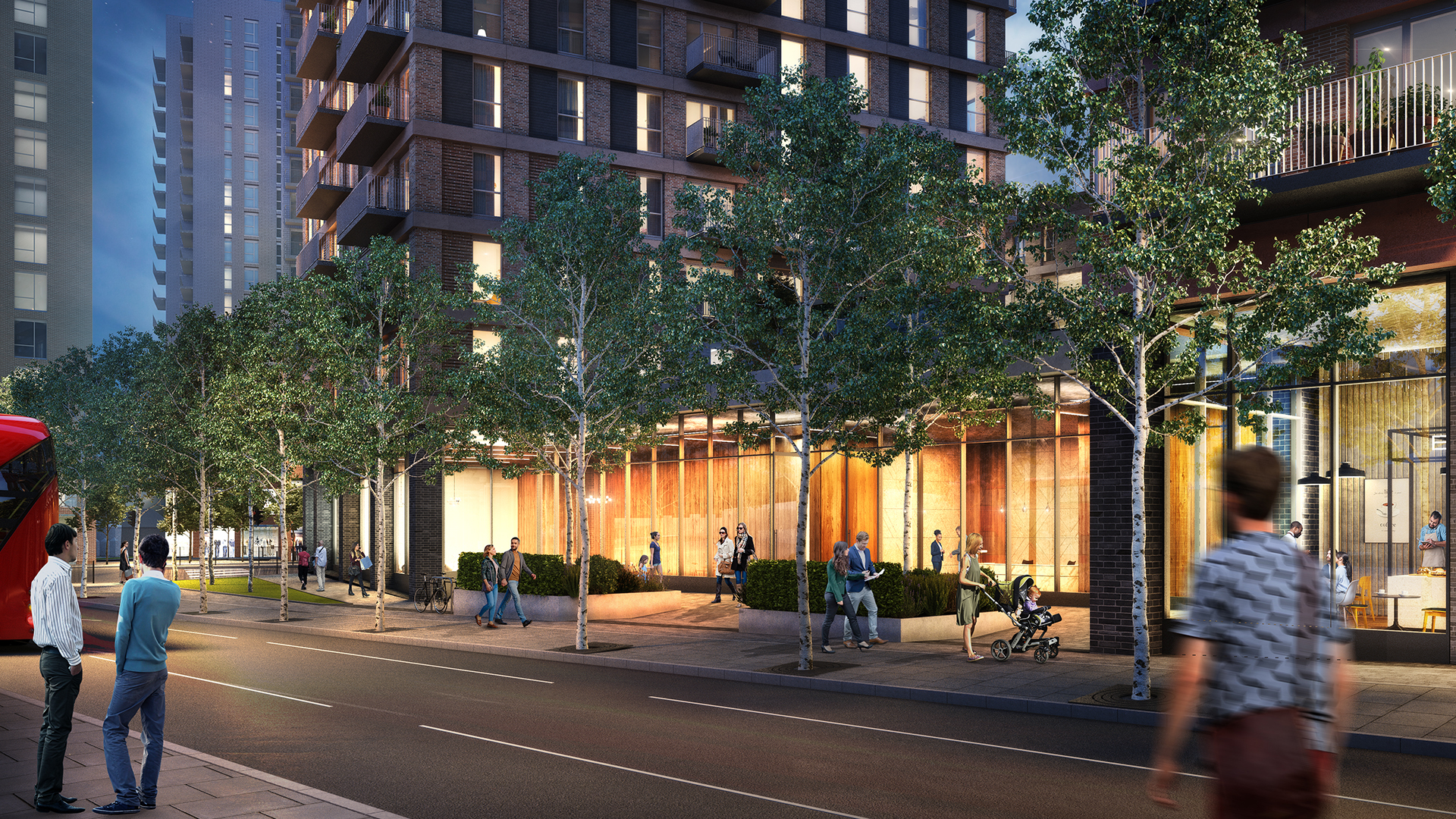 Exterior rendering of Alperton Bus Garage