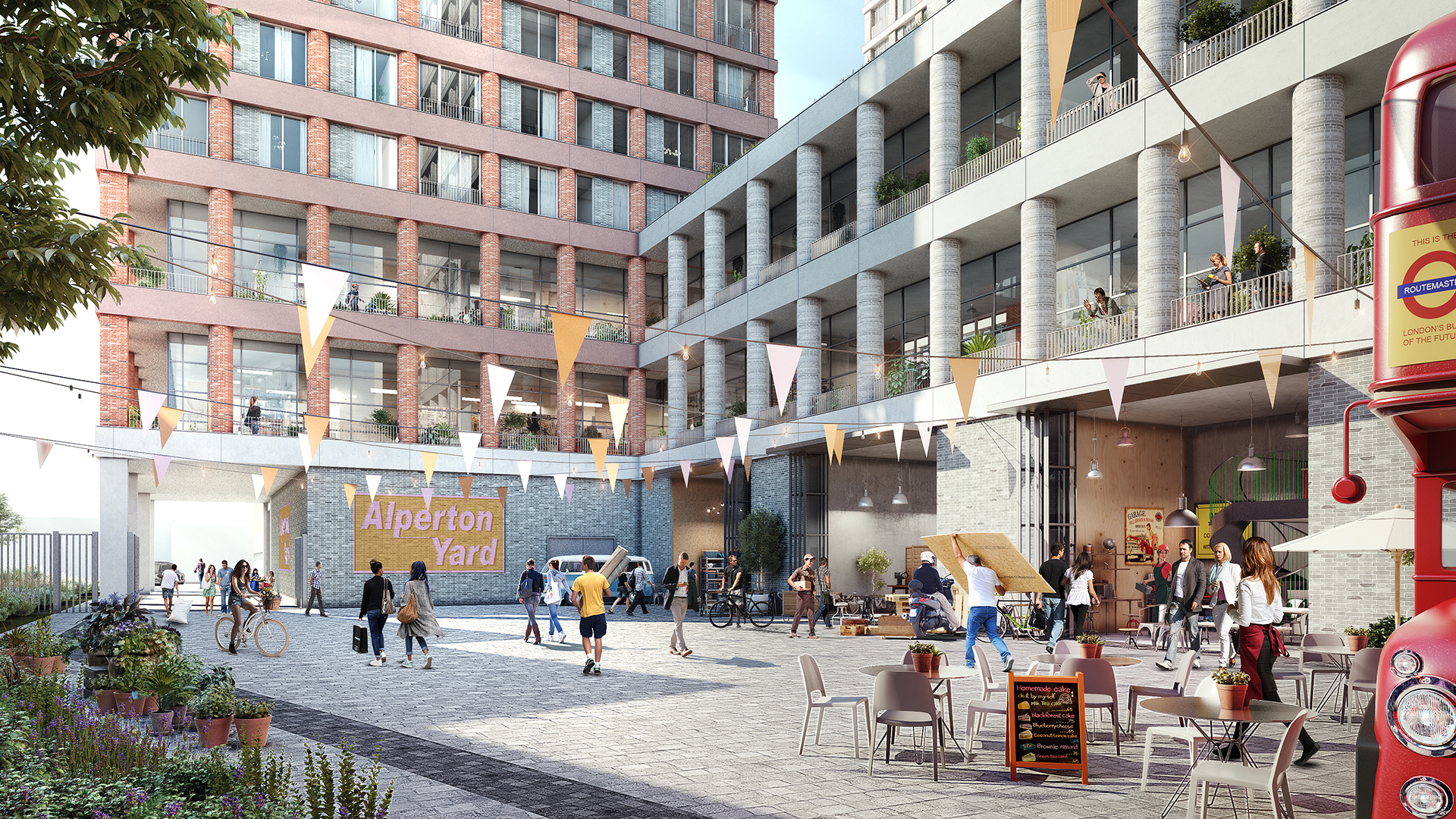 Exterior rendering of Alperton Bus Garage