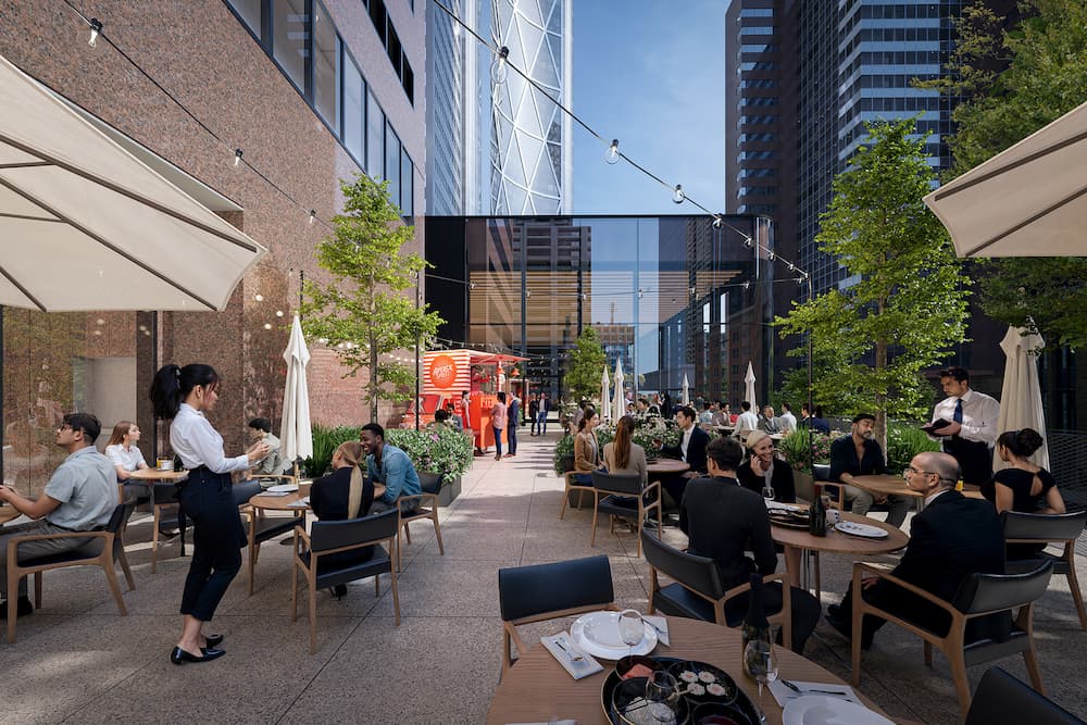 A rendering of the rooftop terrace at Suncor Energy Centre.
