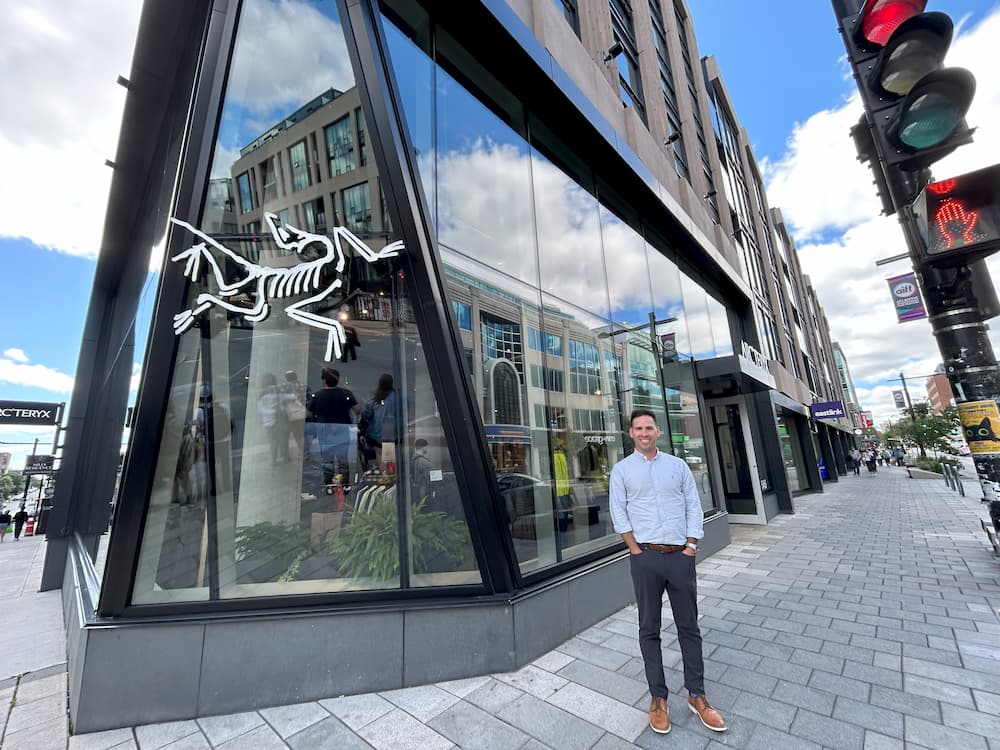 Mathew Houston in front of Halifax’s new Arc’teryx.