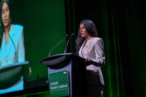 Edwina Govindsamy speaking at the 2026 Atlantic Market Outlook