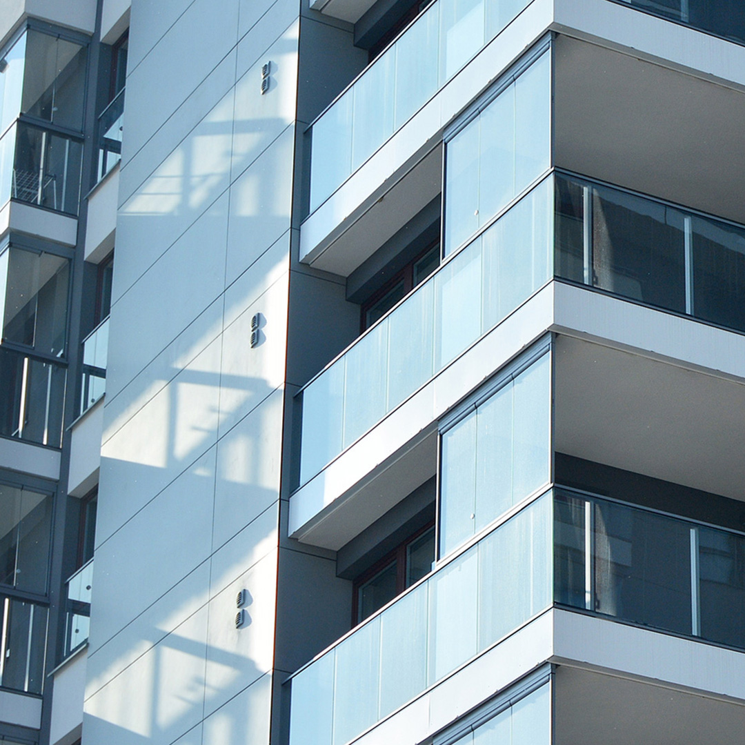 The image shows the exterior architecture of a residential building.