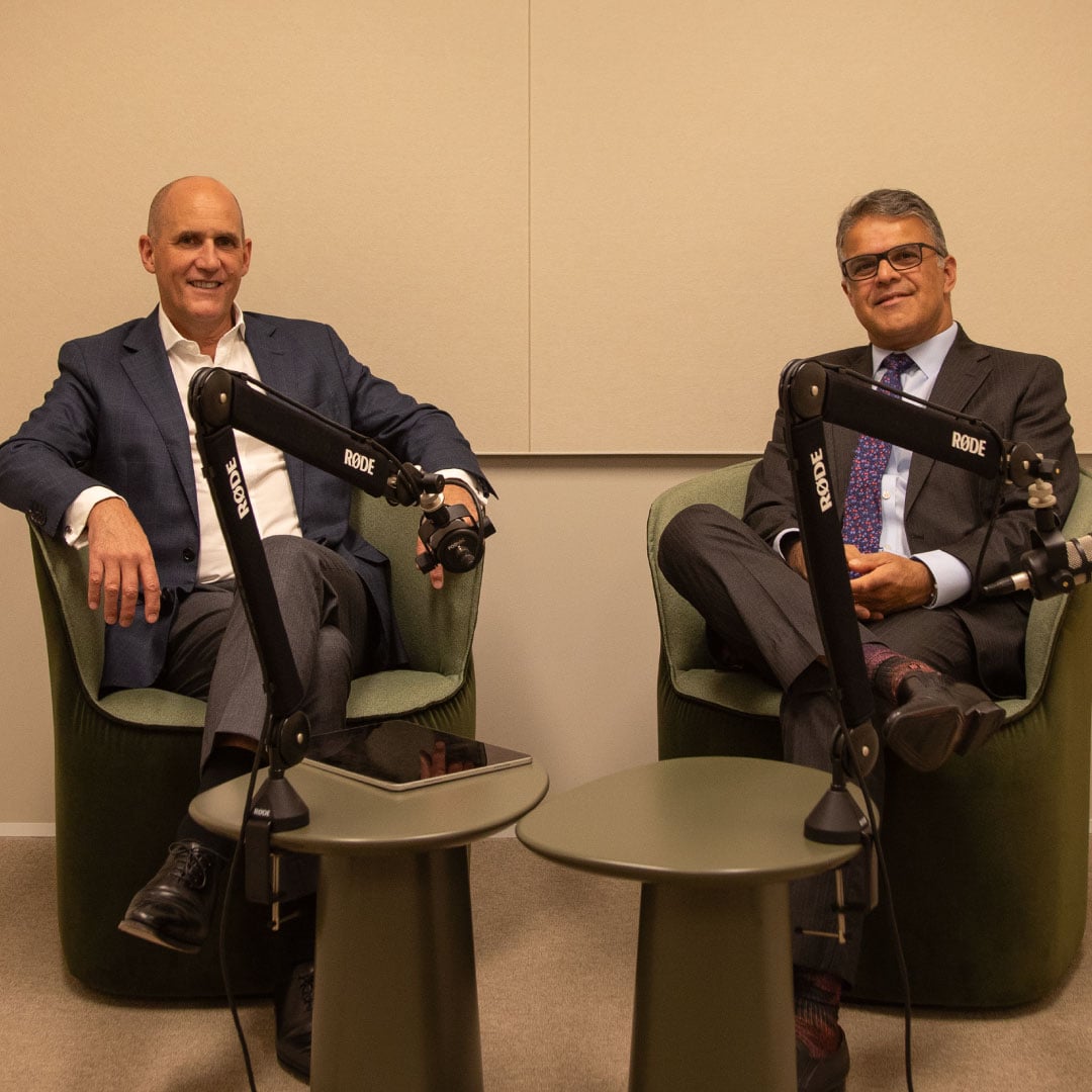 Phil Rowland and Sameer Chopra during the filming of The House View Q4 2025 podcast.