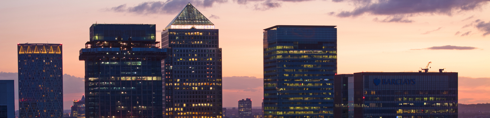 London city skyline at dusk