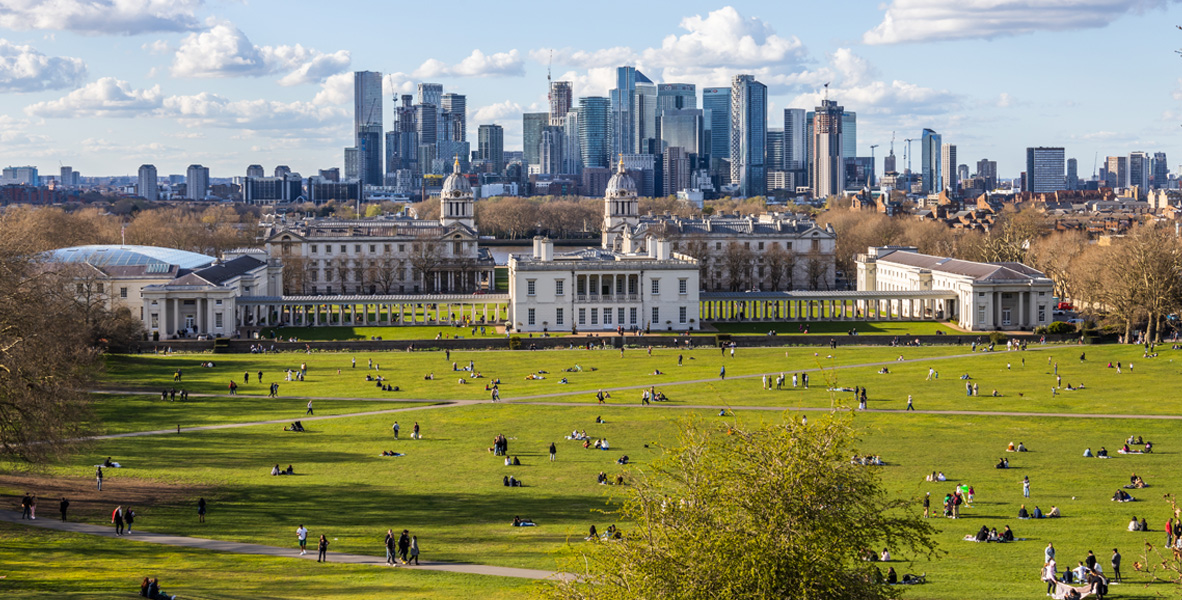 Greenwich Park view of Canary Wharf
