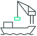 logistics crane and ship
