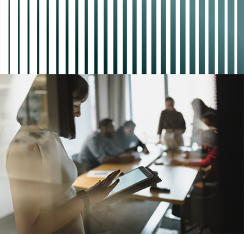 People standing in a conference room