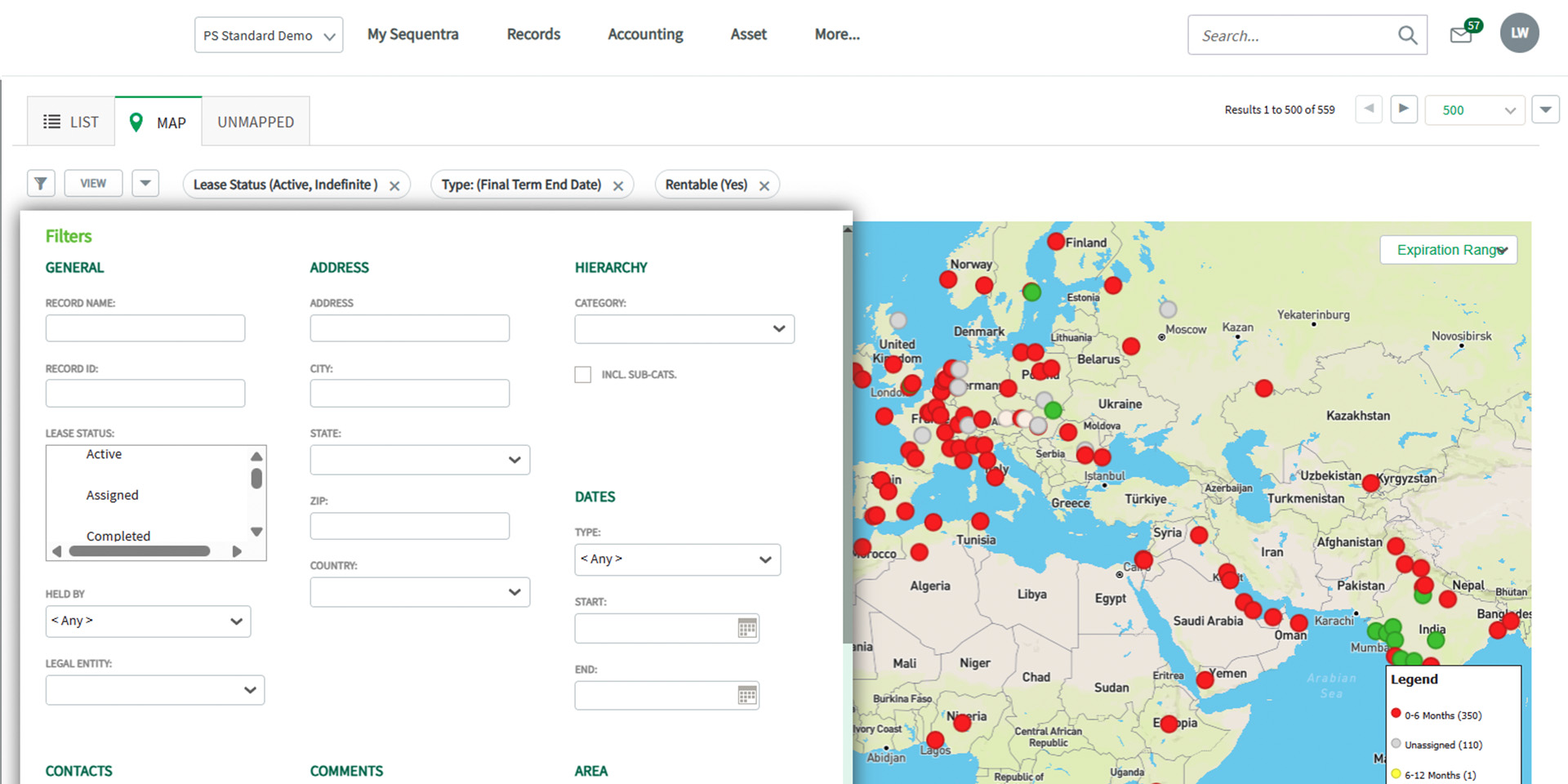 Sequentra dashboard screenshot