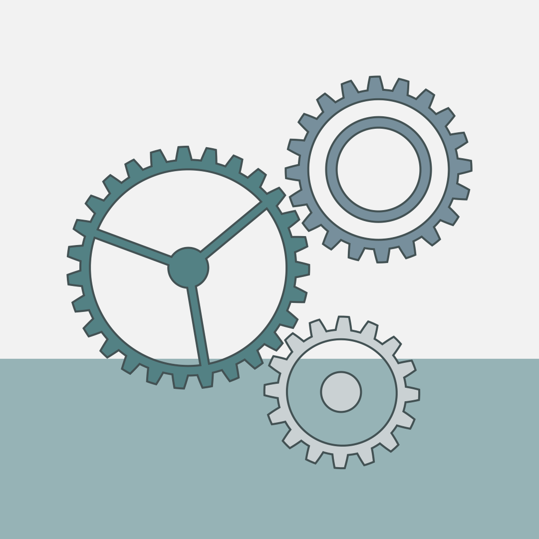 Illustrated image of three gears.