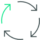 CBRE change management circular arrows icon representing sustainable, continuous change