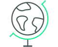 Globe icon representing CBRE Portfolio Technology solutions across industrial, retail, data center, healthcare and education properties