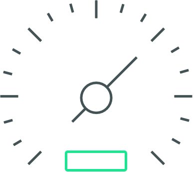 Temperature gauge icon representing CBRE precise temperature control from -80°C to +40°C for thermal storage environments