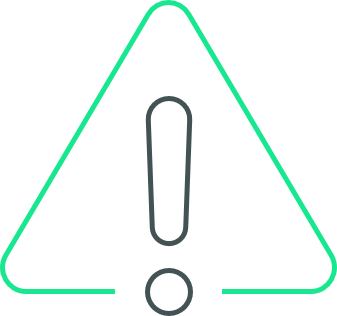Warning triangle alert icon representing CBRE built-in safety, alarms, and hazard prevention for cold storage rooms.
