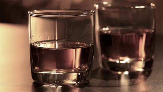 bourbon in glasses