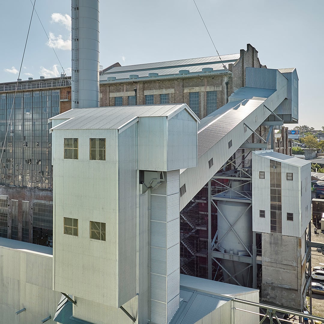 White Bay Power Station’s restored industrial structures and heritage architecture showcase the site's transformation into a contemporary waterfront destination in Sydney.
