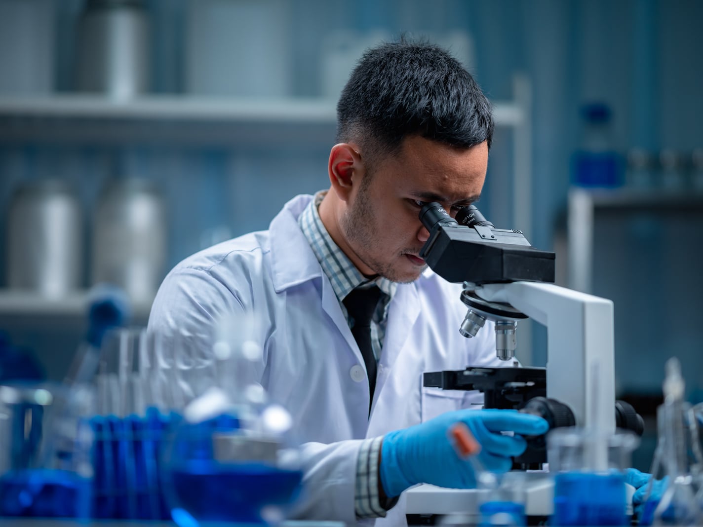 Scientist working in lab