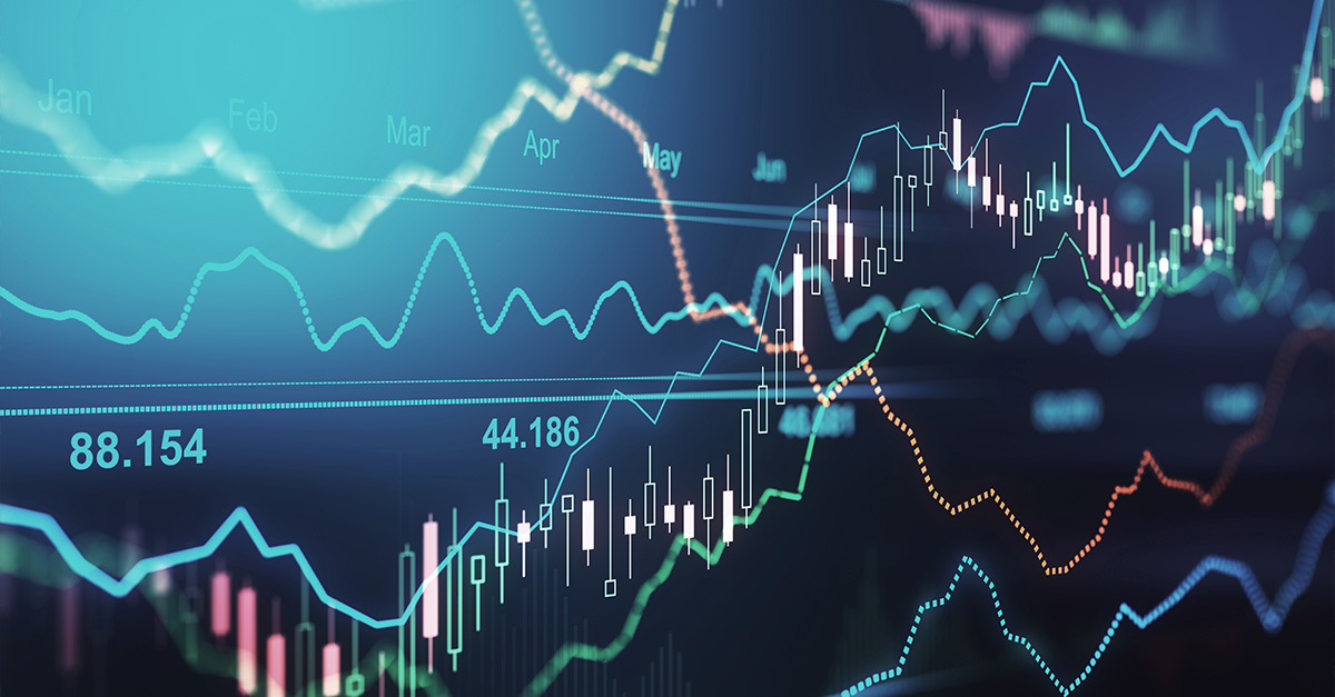 Financial graph illustrating commercial property market performance with data points from January to June.