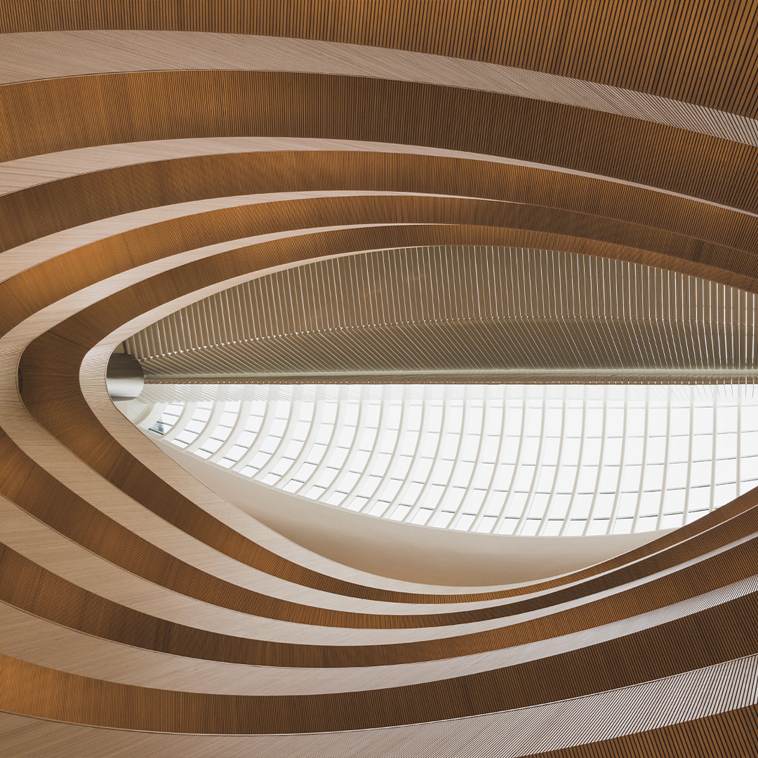 Artistic view of looking up at a ceiling.