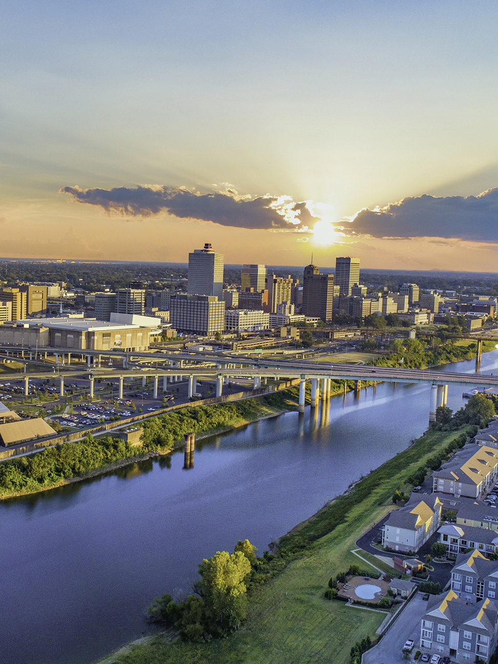 View of the Memphis city skyline