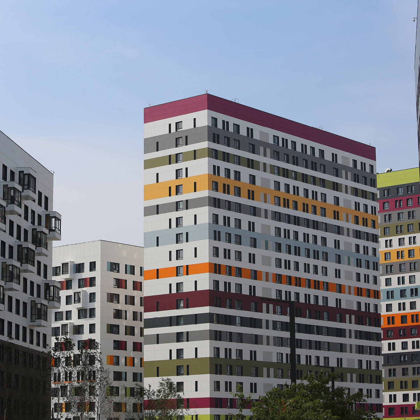 Side view of apartment building