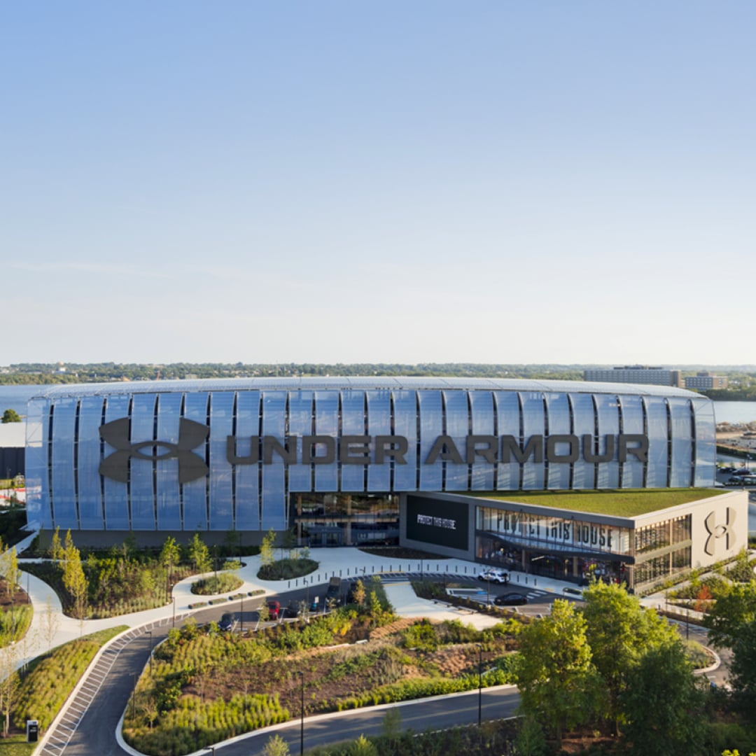 Wide view of the Under Armour headquarters campus