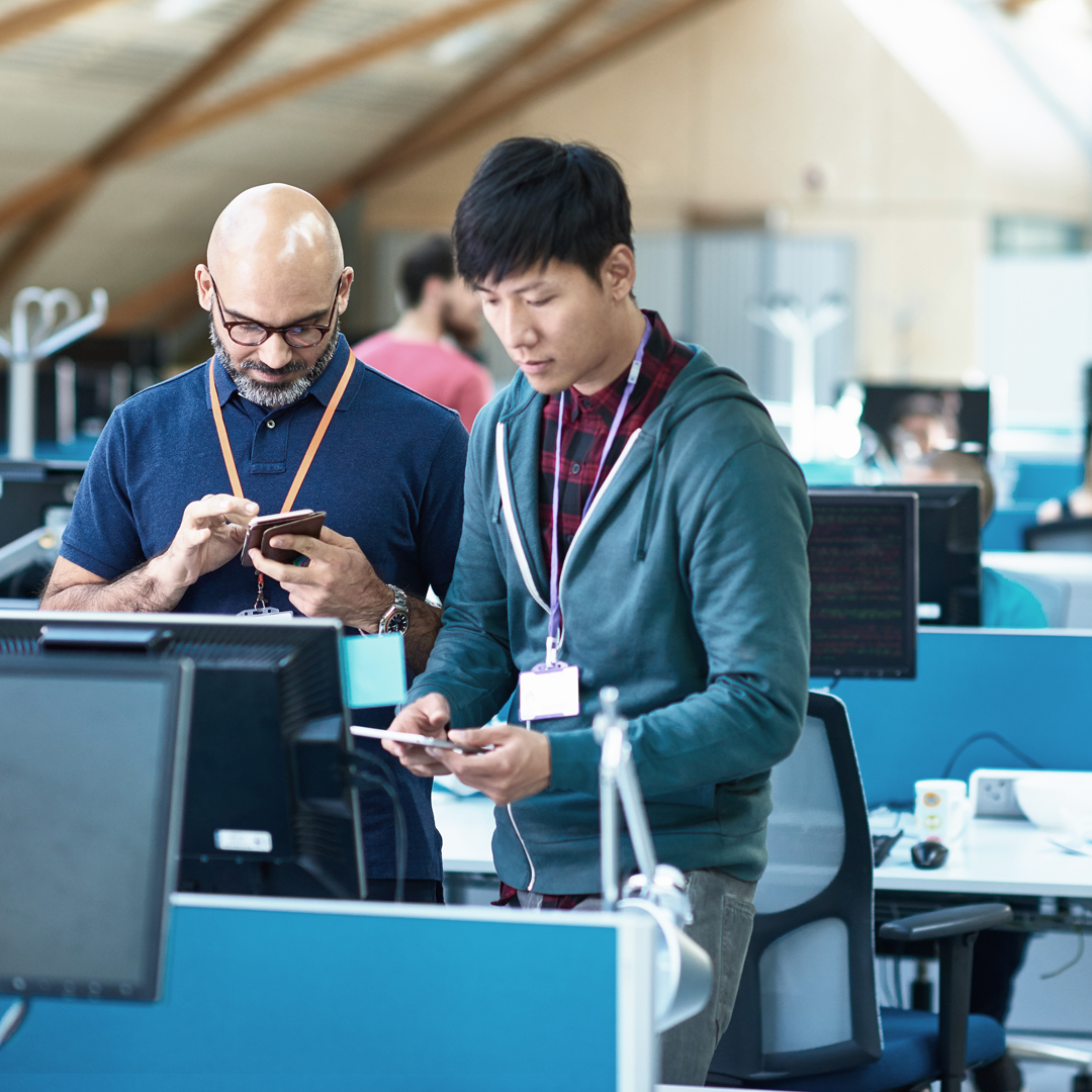 Tech employees in an office