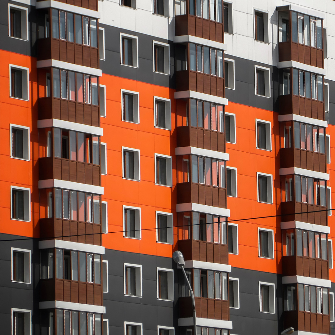 Exterior of a multifamily apartment building