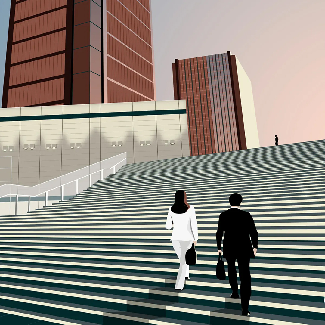 City office exterior illustration