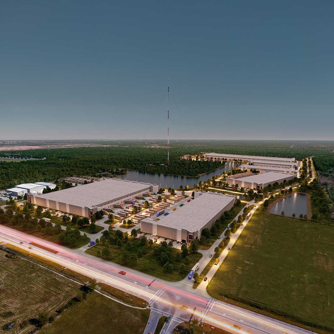 Ariel shot of industrial property