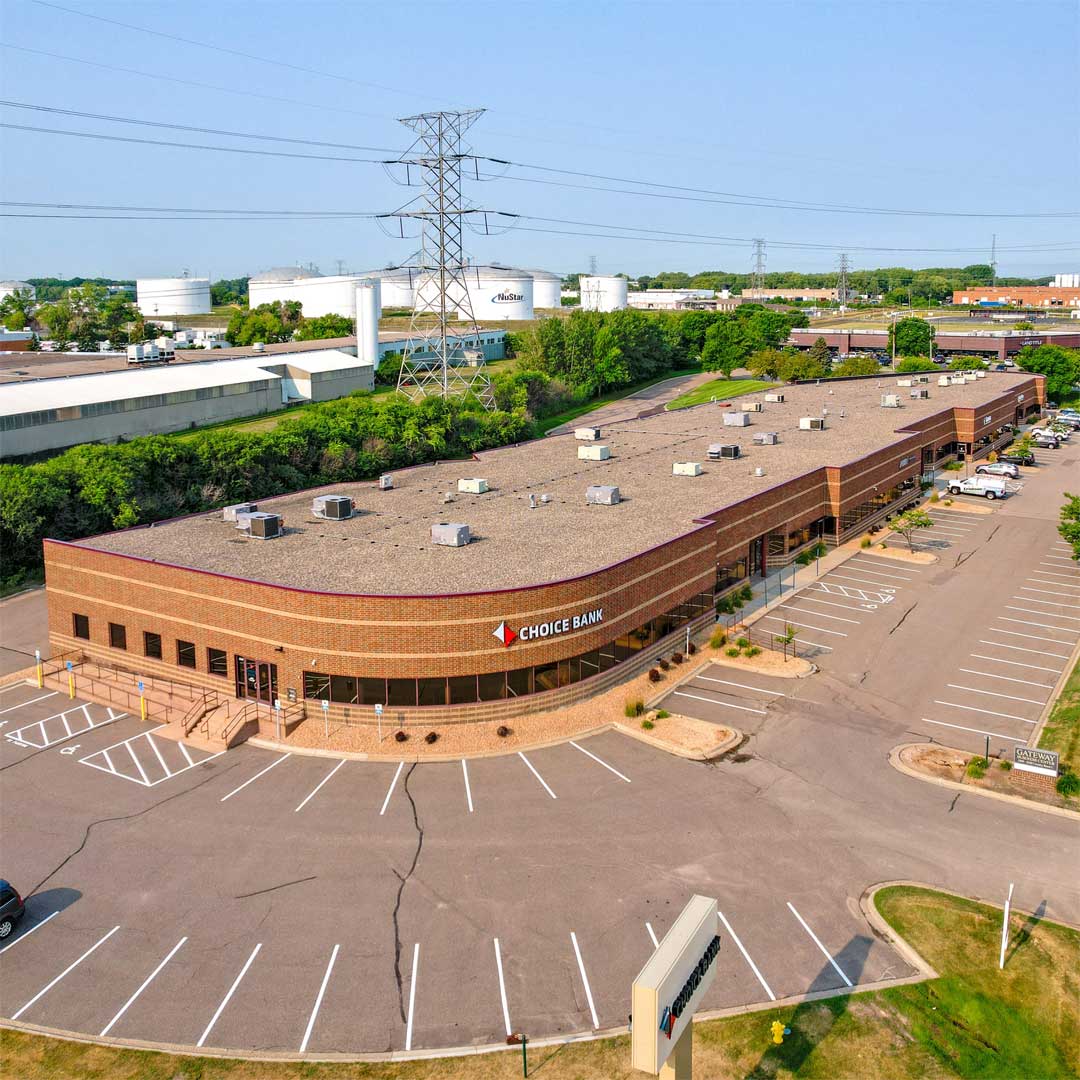 A brown industrial building