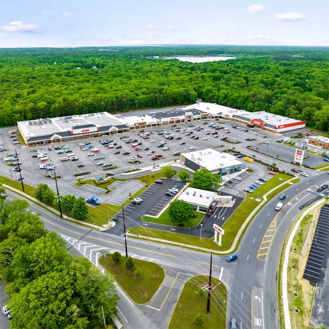 A grocery-anchored shopping center