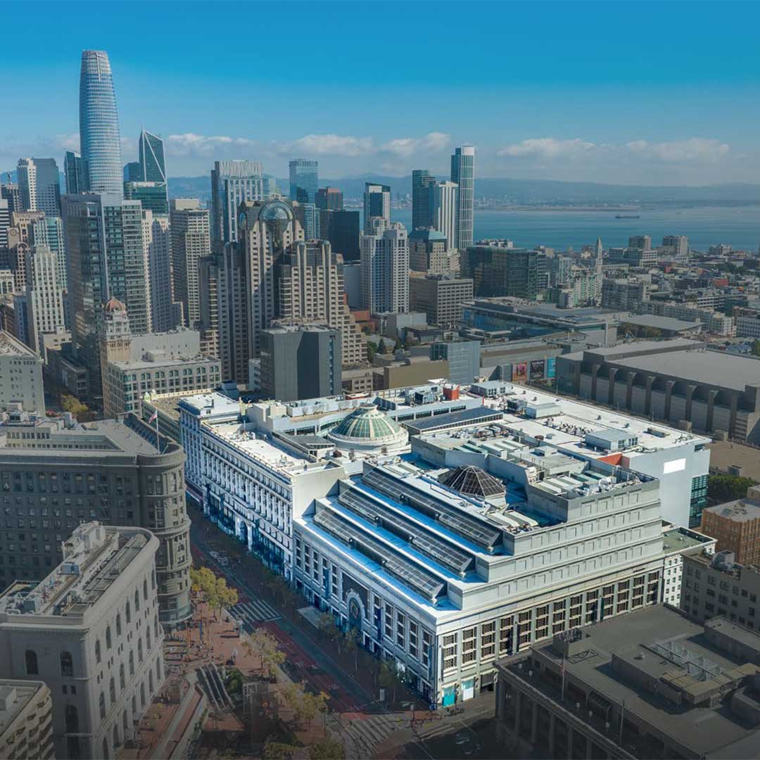 Aerial image of San Francisco Centre and Emporium