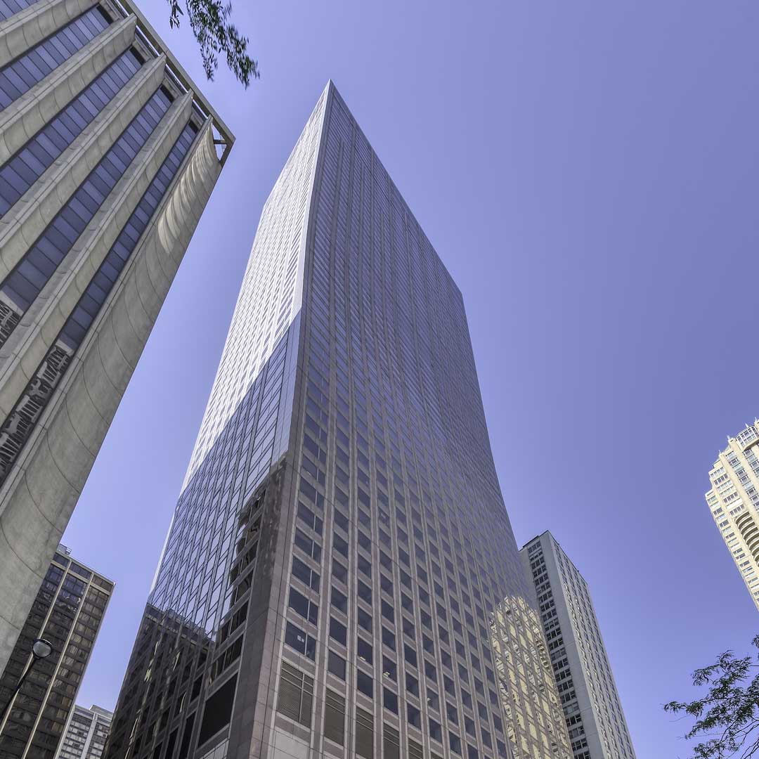 Exterior view looking up at 737 North Michigan