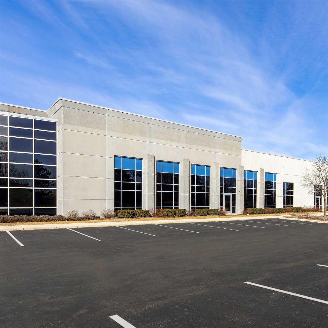 An industrial property on a sunny day