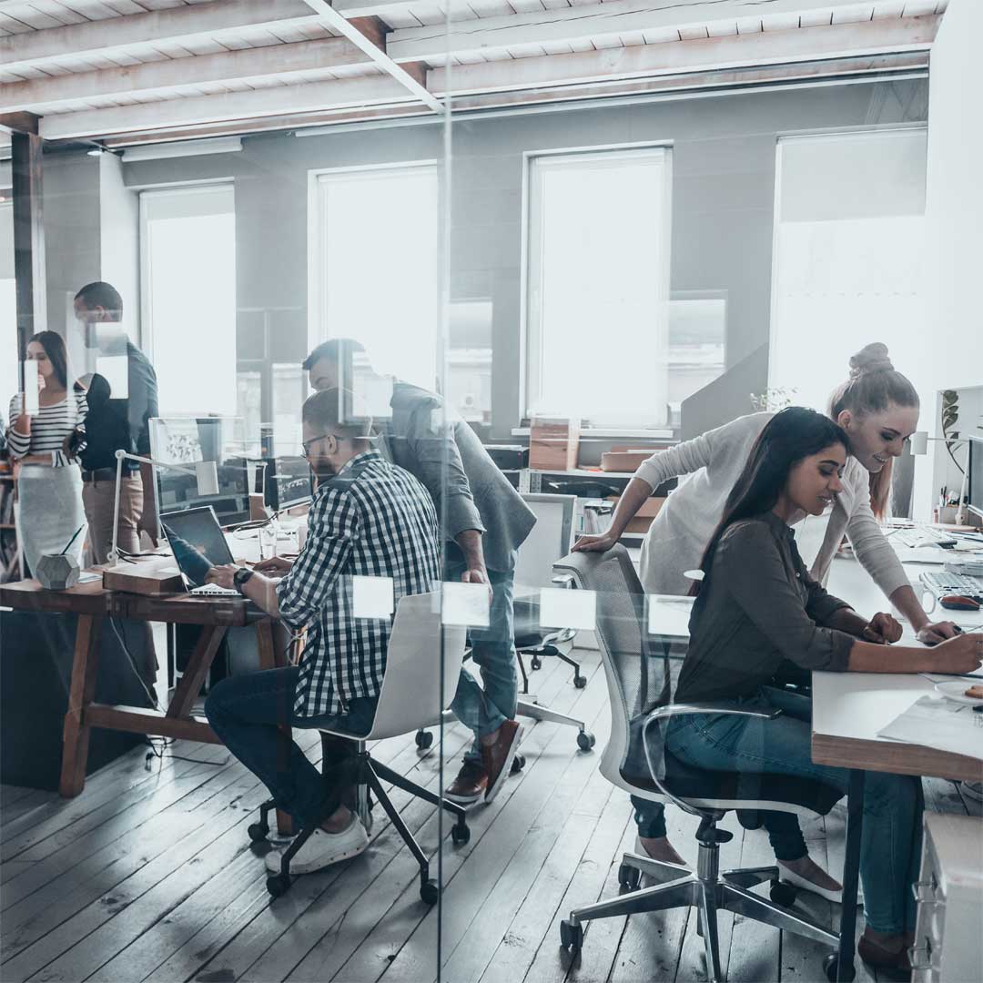 An office full of people