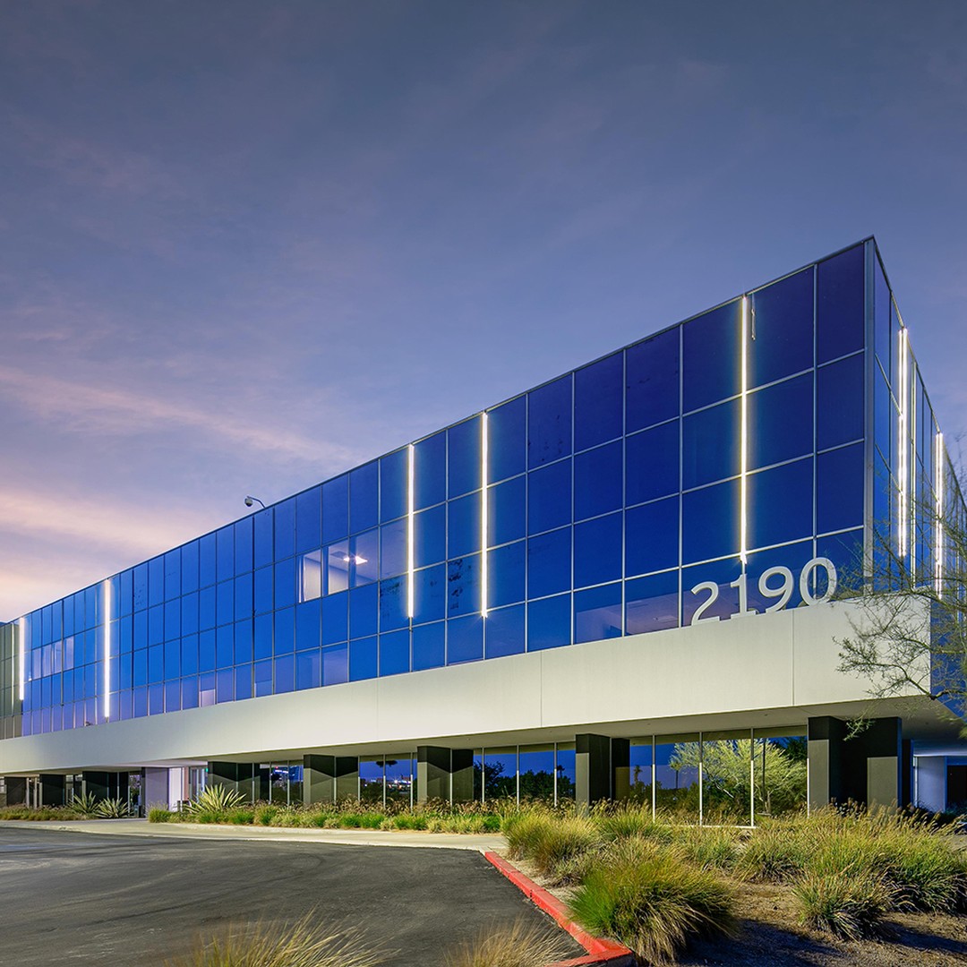 Exterior view of AXIS office campus at 2190 Towne Centre Place in Anaheim, California, sold by CBRE for $11.75 million