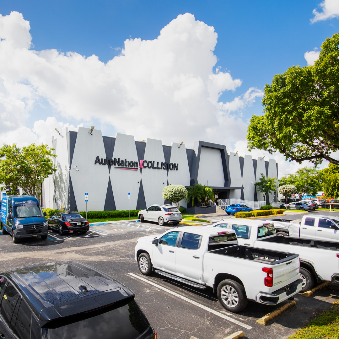 warehouse image with trucks