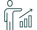 Icon representing market share growth