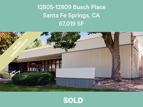 Sold industrial property at 12805–12809 Busch Place, Santa Fe Springs, CA — 67,019 SF seller representation