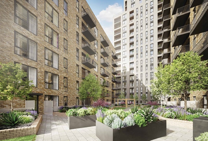 Colindale_Block D Courtyard_CGI_HR