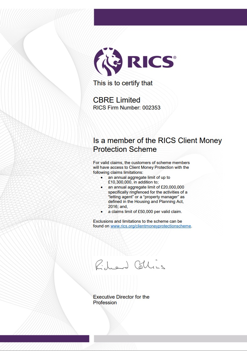 RICS Client Money Protection Certificate
